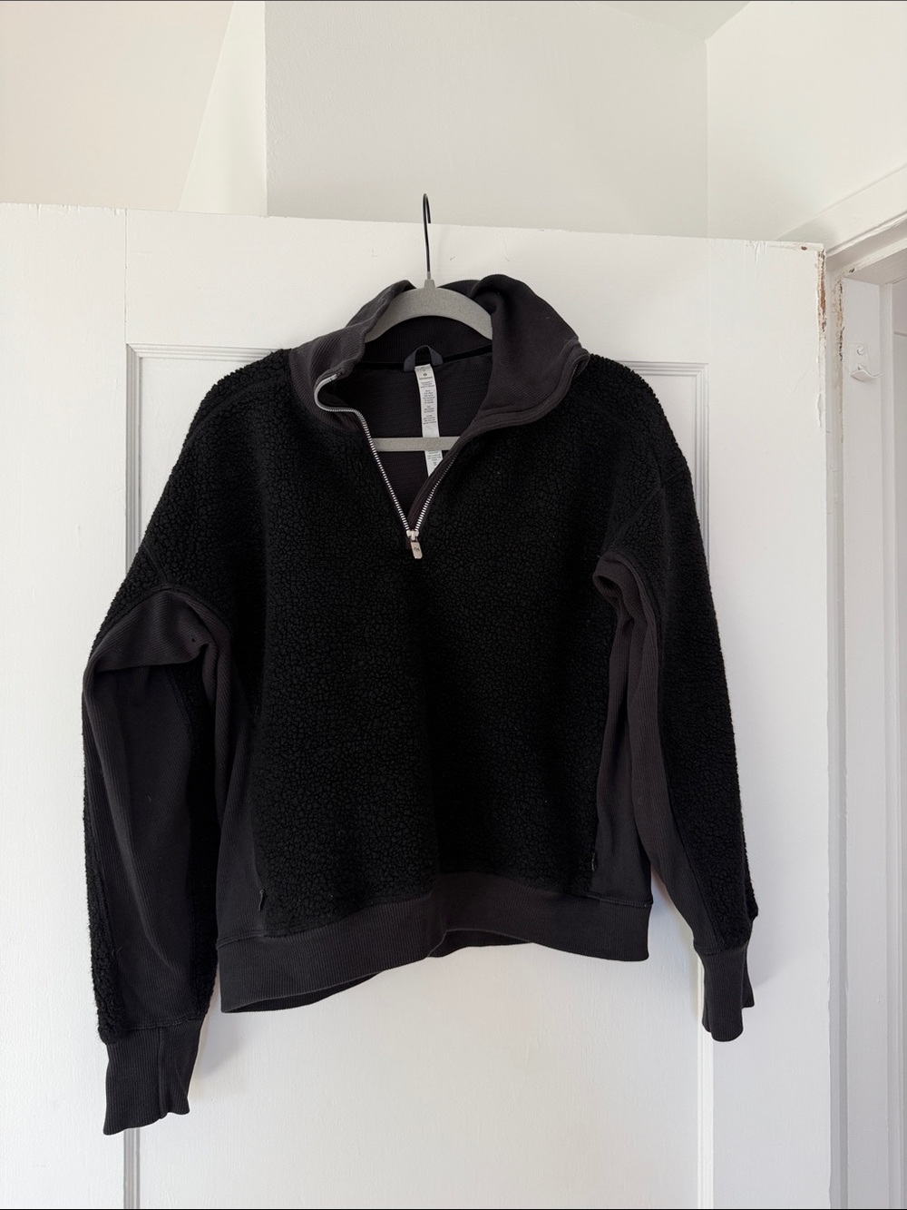 lululemon athletica Black Sherpa Half-Zip Pullover Jacket